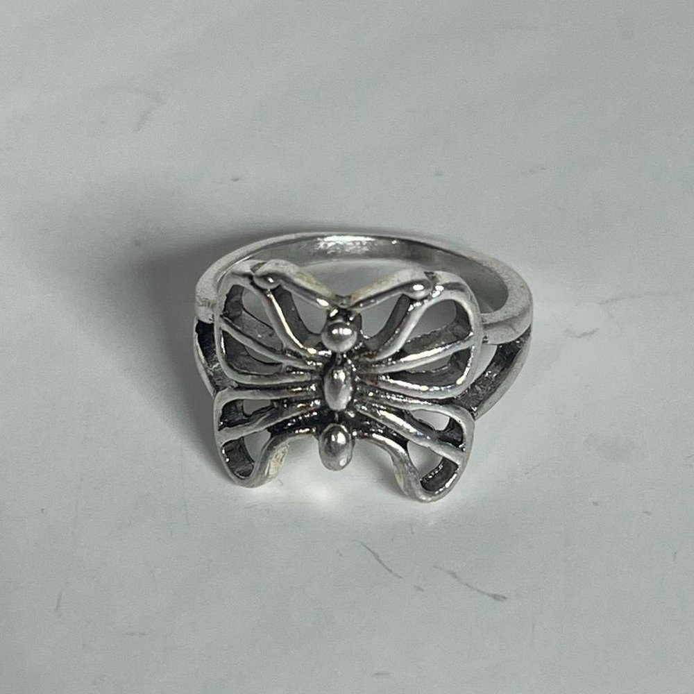 Y2K Silver Butterfly Ring